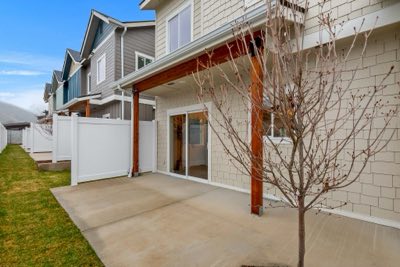 The back patio and yard