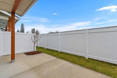 Covered patio and fenced yard