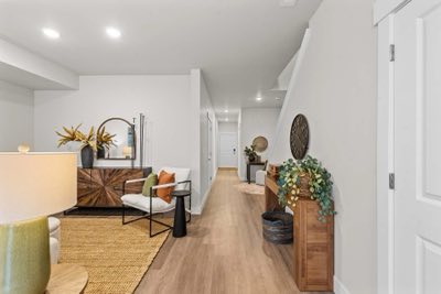The entry, looking into the living room