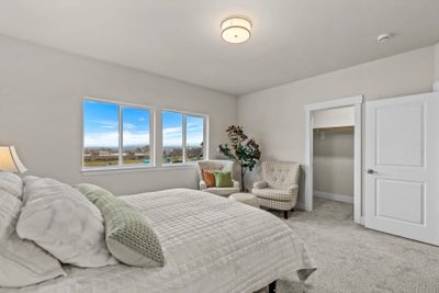Primary bedroom and its valley window