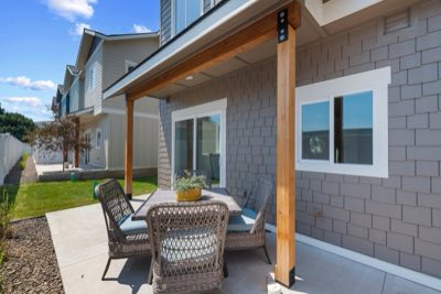 The patio from the yard