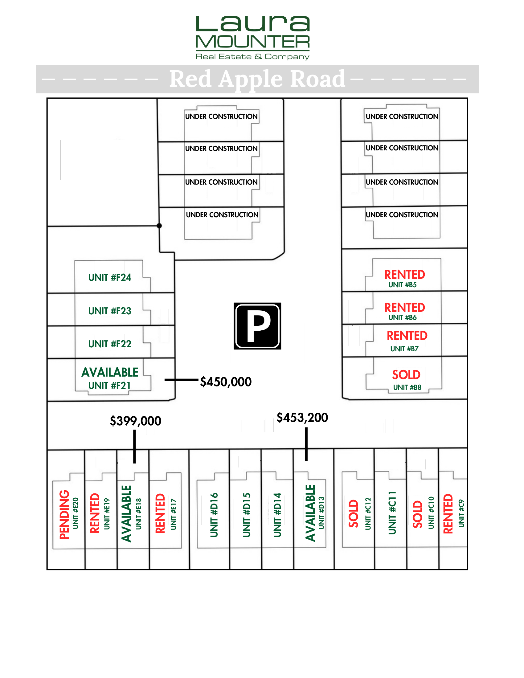 Site map of Red Apple Townhomes