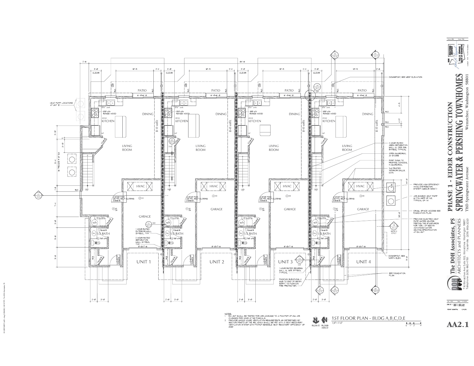 Springwater Townhomes floor plan, sheet 1